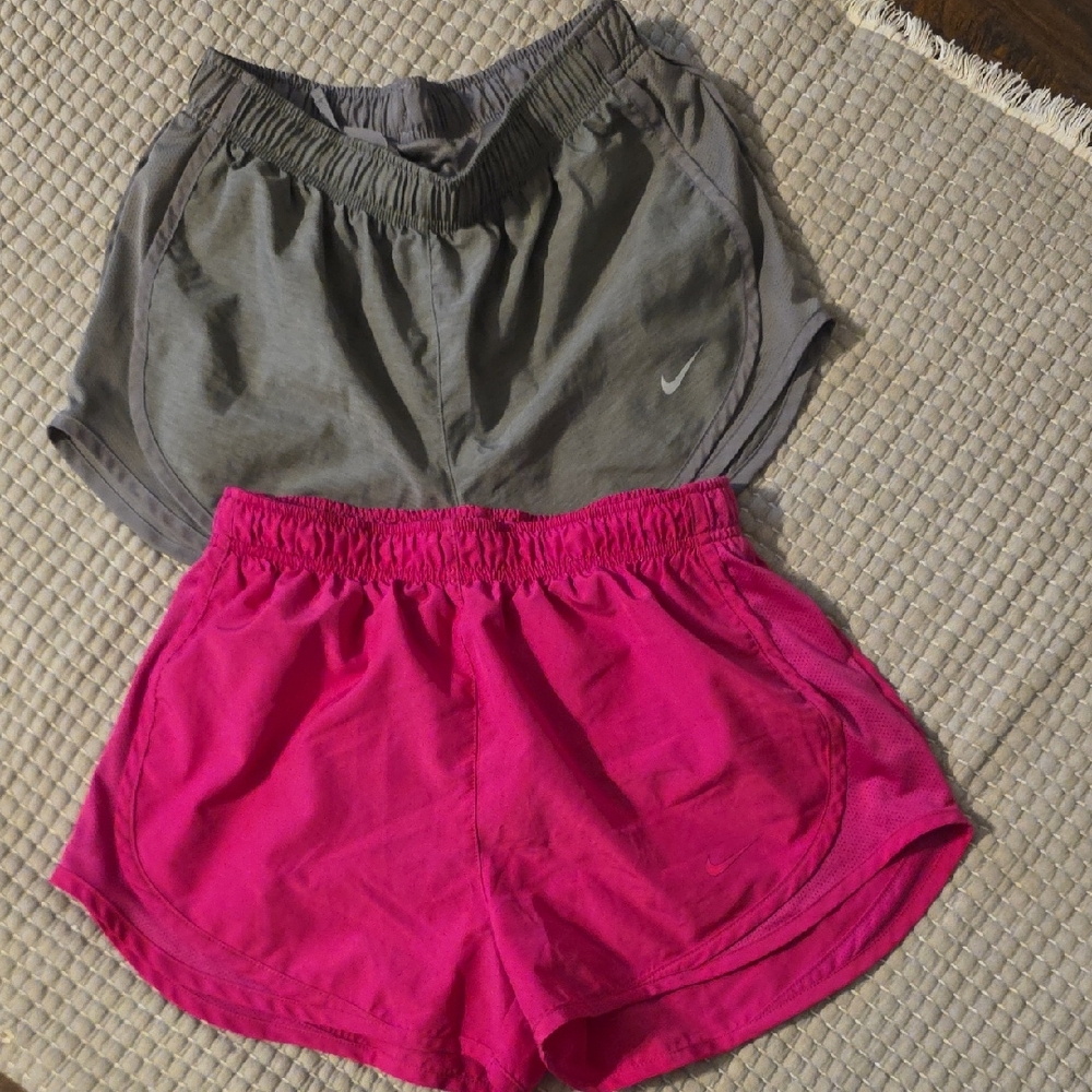 Nike Women's Athletic Shorts in Gray and Pink